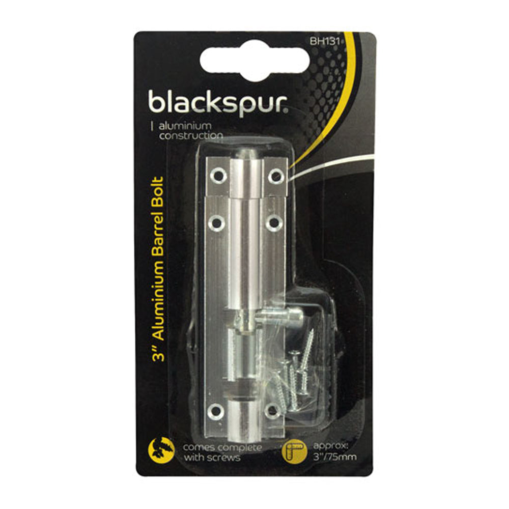 Blackspur-3-Aluminium-Barrel-Bolt. Blackspur-3-Aluminium-Barrel-Bolt.